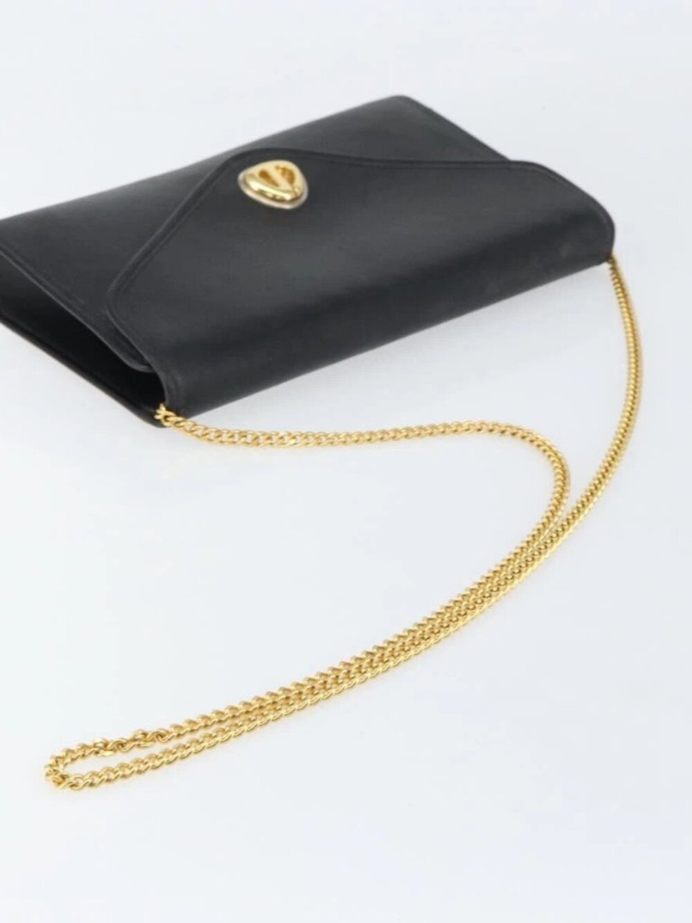 Christian Dior Chain Shoulder Bag Leather Black Gold Auth bs31815 - Picture 8 of 16